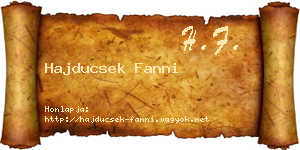 Hajducsek Fanni névjegykártya